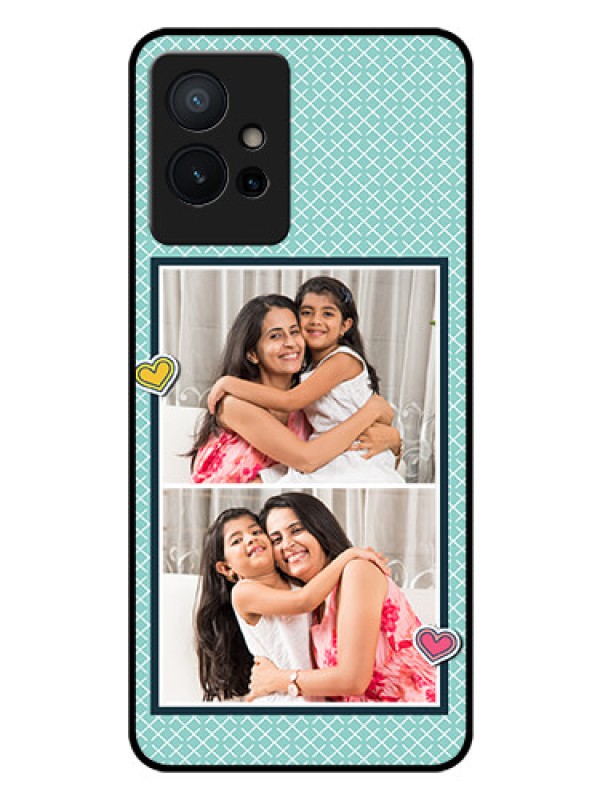 Custom Vivo T1 5G Custom Glass Phone Case - 2 Image Holder with Pattern Design