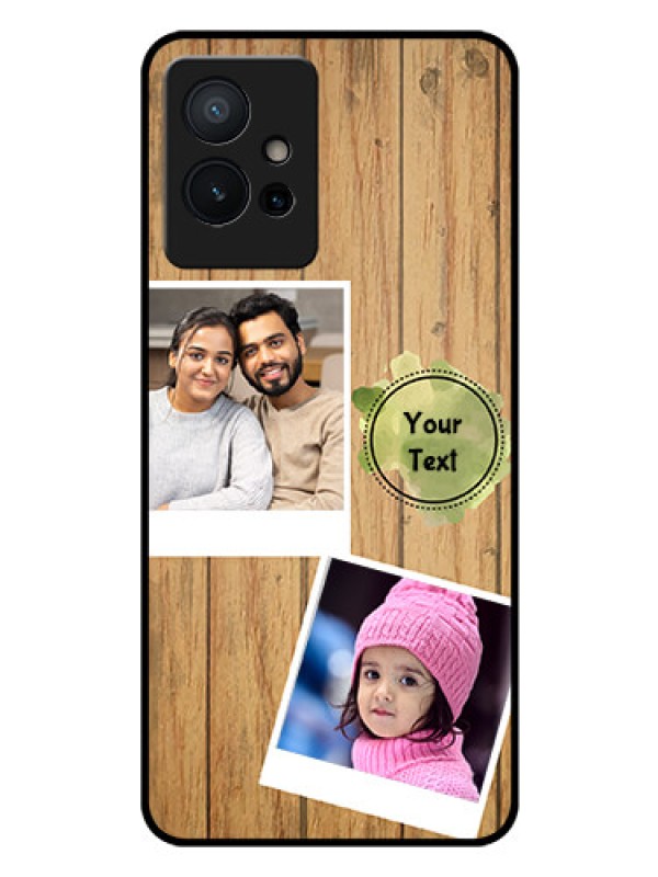 Custom Vivo T1 5G Custom Glass Phone Case - Wooden Texture Design