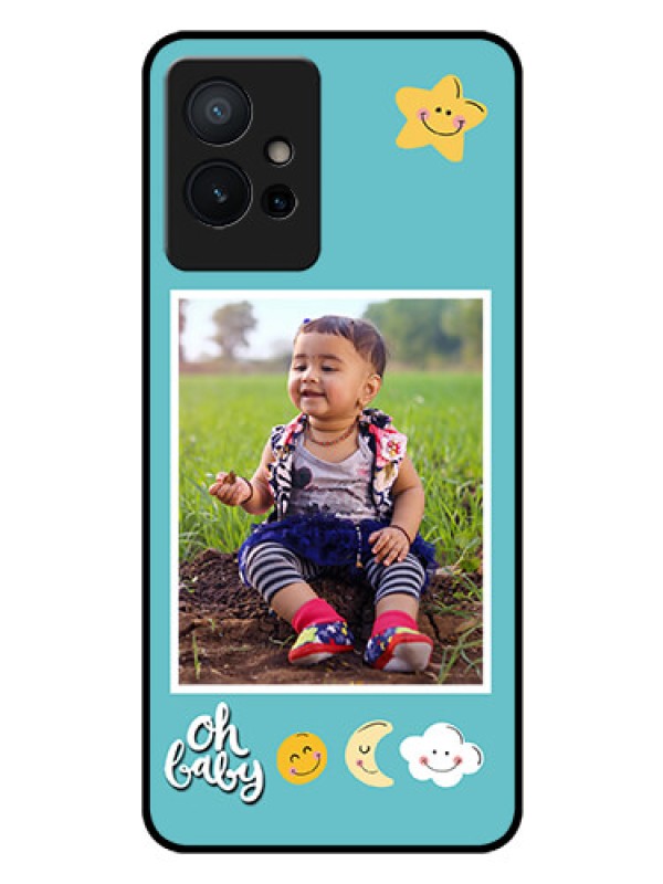 Custom Vivo T1 5G Personalized Glass Phone Case - Smiley Kids Stars Design