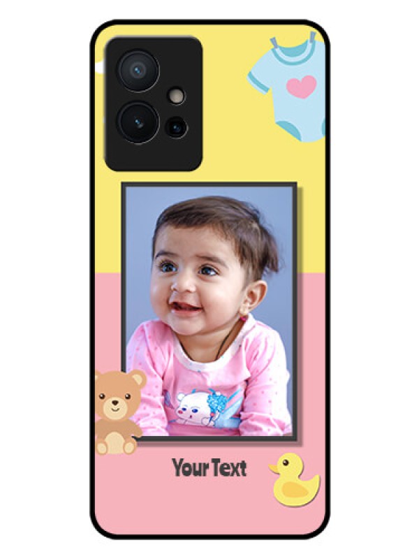 Custom Vivo T1 5G Photo Printing on Glass Case - Kids 2 Color Design