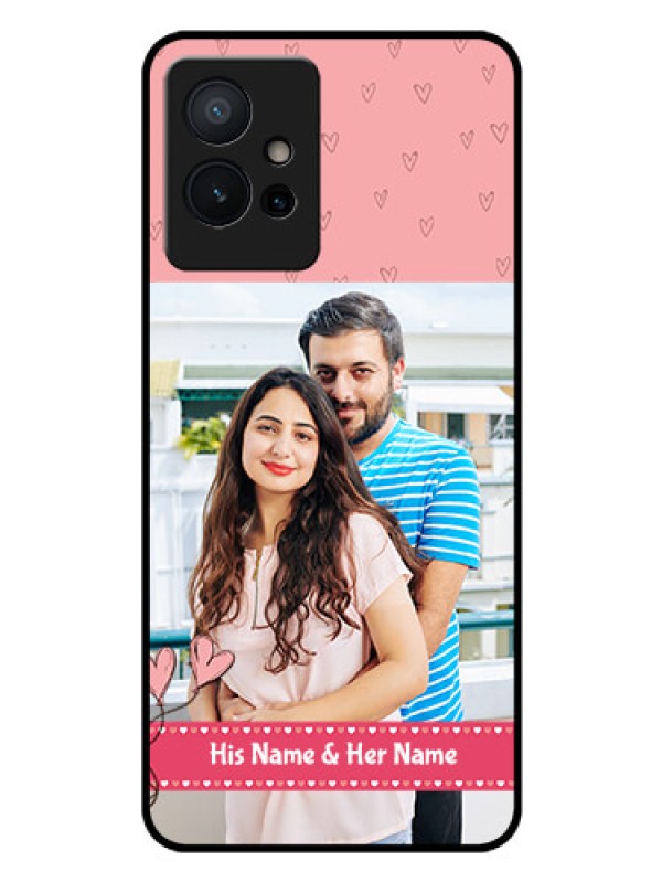 Custom Vivo T1 5G Personalized Glass Phone Case - Love Design Peach Color