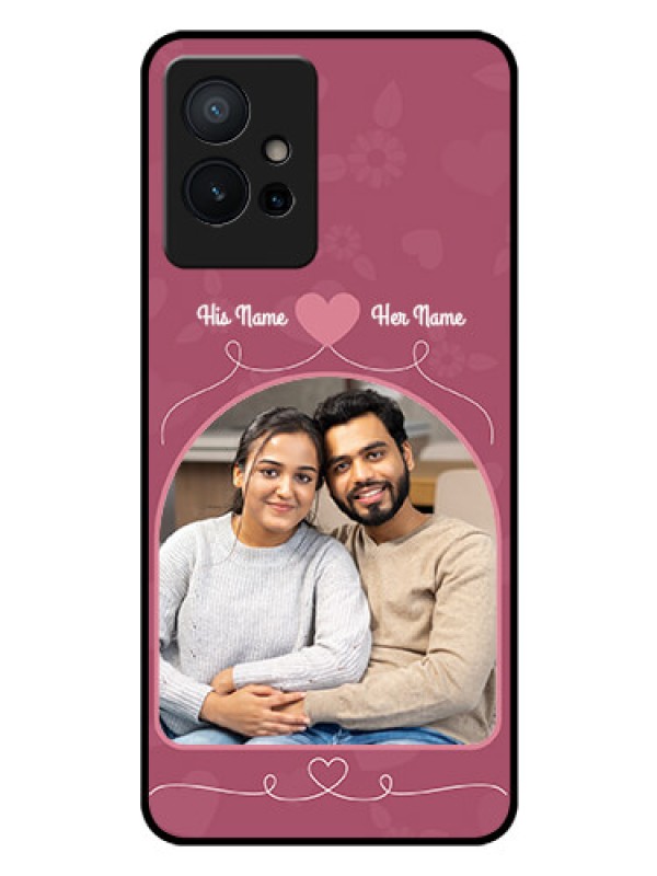 Custom Vivo T1 5G Photo Printing on Glass Case - Love Floral Design