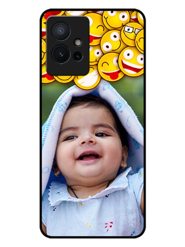 Custom Vivo T1 5G Custom Glass Mobile Case - with Smiley Emoji Design