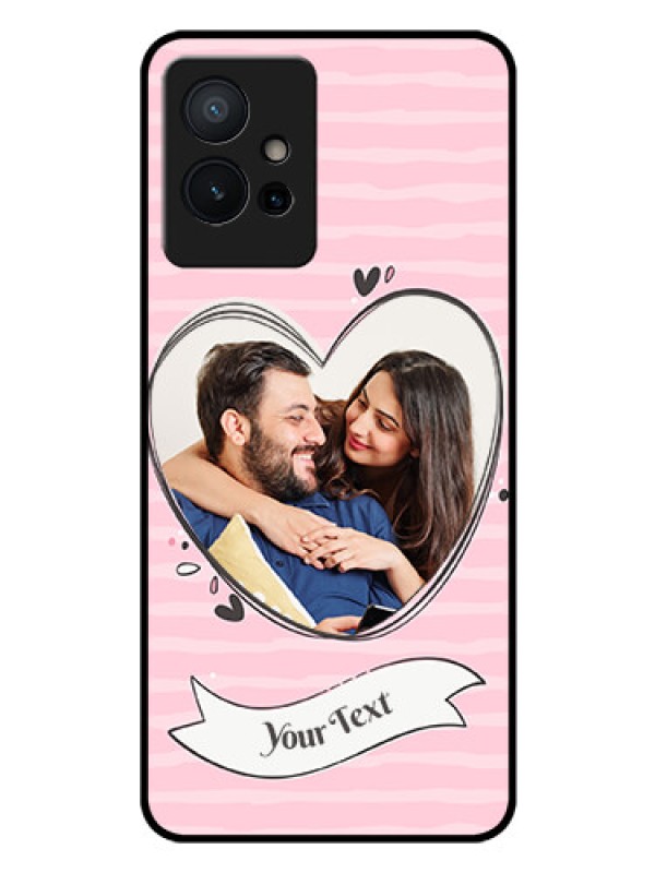 Custom Vivo T1 5G Custom Glass Phone Case - Vintage Heart Design