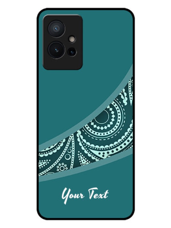 Custom Vivo T1 5G Photo Printing on Glass Case - semi visible floral Design