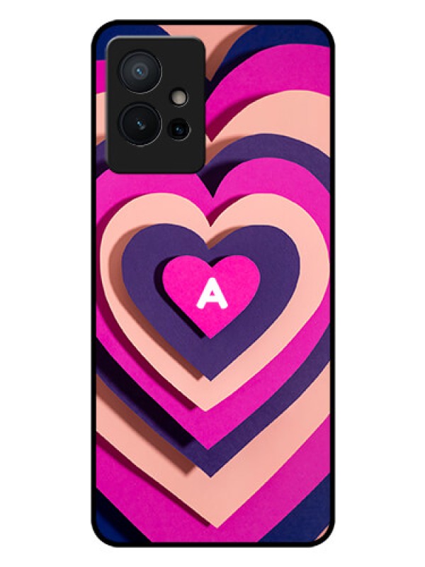 Custom Vivo T1 5G Custom Glass Mobile Case - Cute Heart Pattern Design