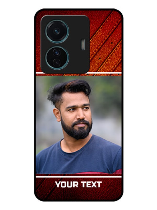 Custom Vivo T1 Pro 5G Personalized Glass Phone Case - Leather Phone Case Design