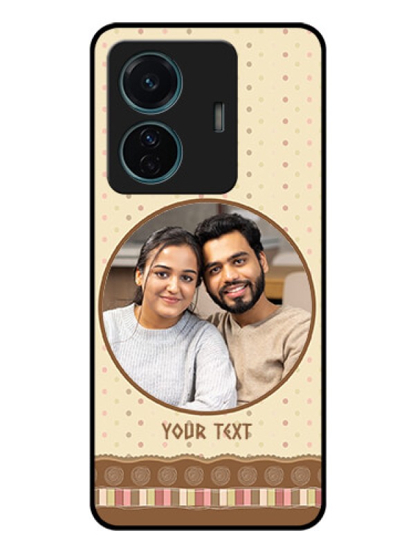 Custom Vivo T1 Pro 5G Custom Glass Mobile Case - Brown Dotted Mobile Case Design