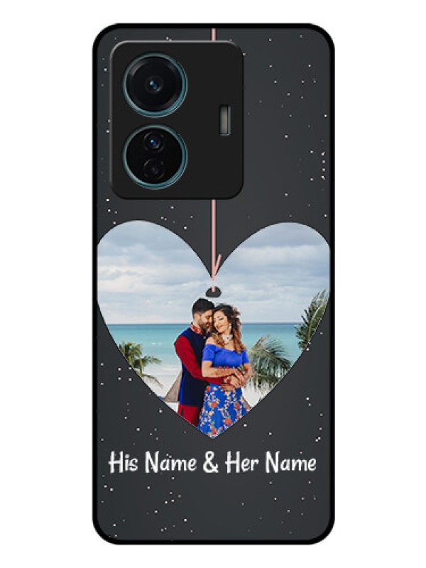 Custom Vivo T1 Pro 5G Custom Glass Phone Case - Hanging Heart Design
