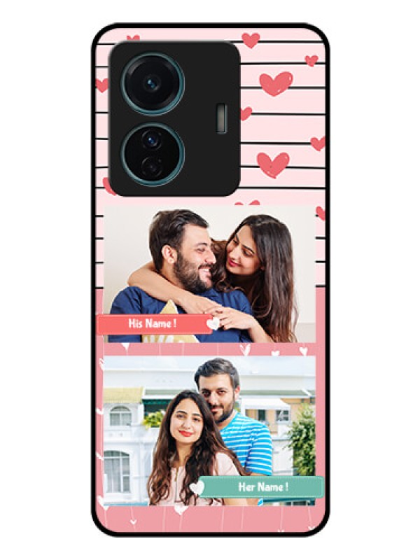 Custom Vivo T1 Pro 5G Custom Glass Mobile Case - Photo with Heart Design
