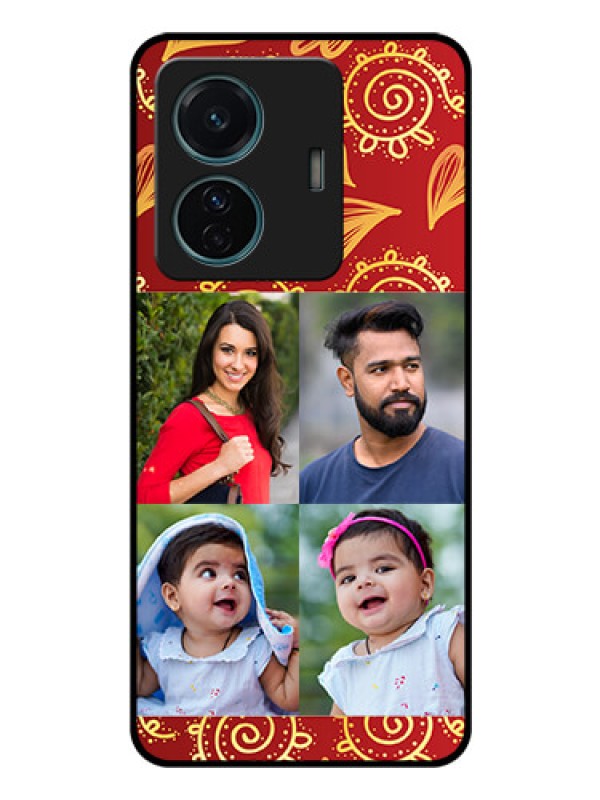 Custom Vivo T1 Pro 5G Photo Printing on Glass Case - 4 Image Traditional Design