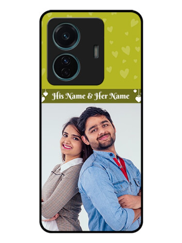 Custom Vivo T1 Pro 5G Custom Glass Phone Case - You & Me Heart Design