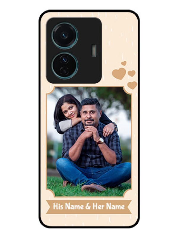 Custom Vivo T1 Pro 5G Custom Glass Phone Case - with confetti love design