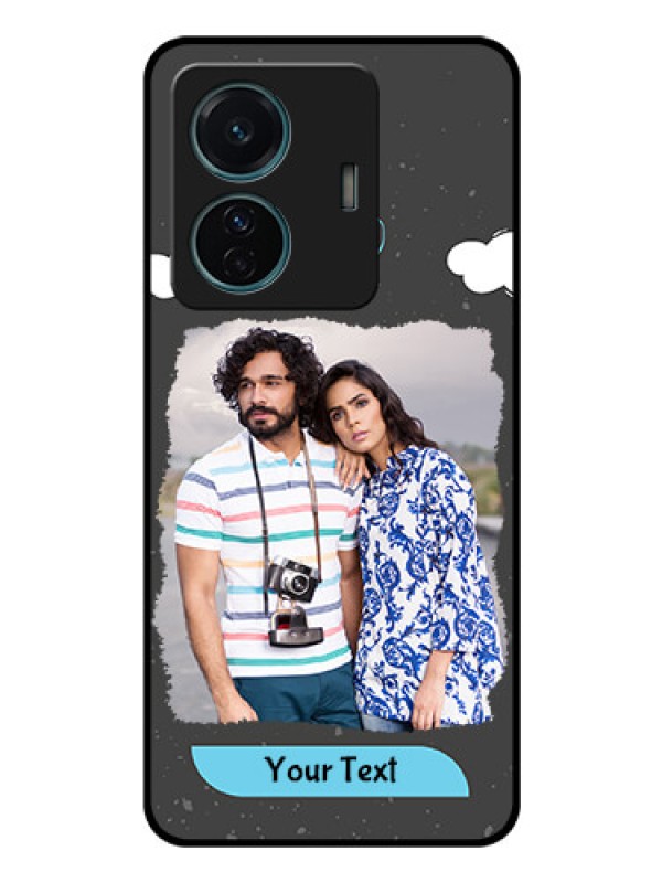 Custom Vivo T1 Pro 5G Custom Glass Phone Case - Splashes with love doodles Design