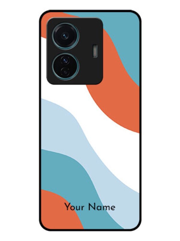 Custom Vivo T1 Pro 5G Custom Glass Mobile Case - coloured Waves Design