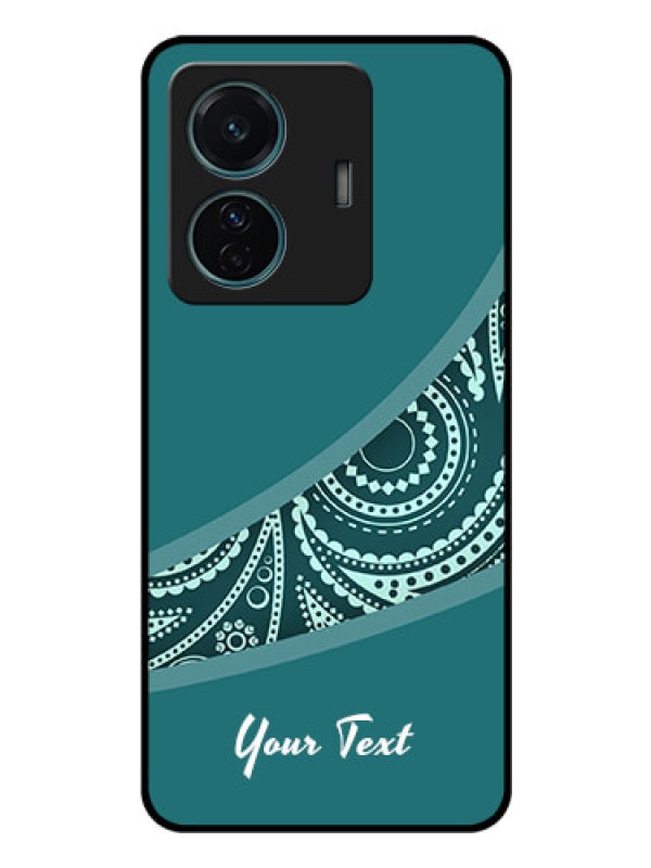 Custom Vivo T1 Pro 5G Photo Printing on Glass Case - semi visible floral Design