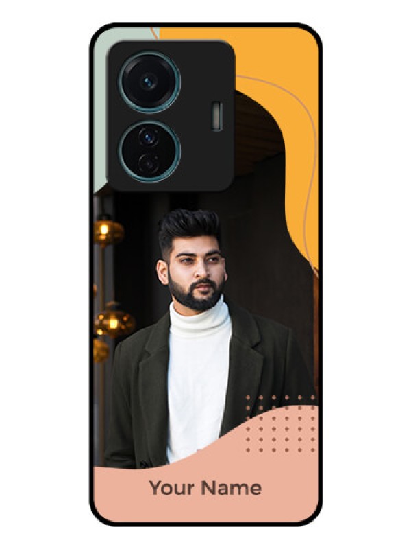 Custom Vivo T1 Pro 5G Personalized Glass Phone Case - Tri-coloured overlay design