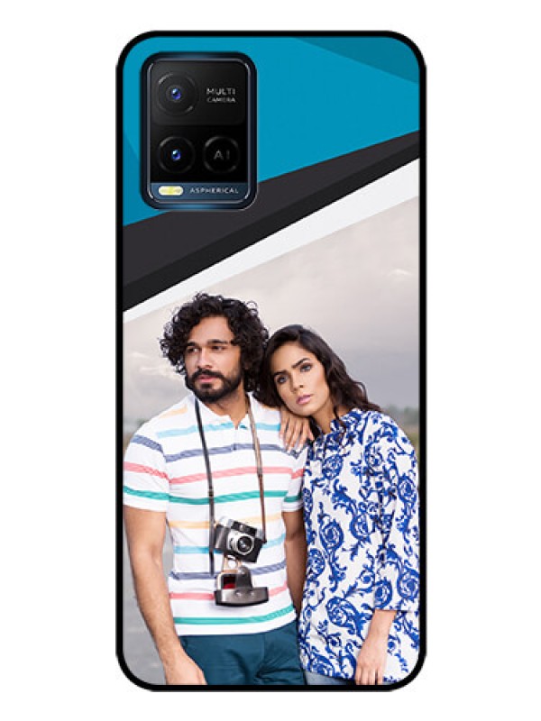 Custom Vivo T1X Photo Printing on Glass Case - Simple Pattern Photo Upload Design