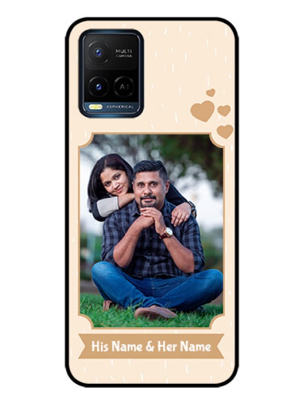 Custom Vivo T1X Custom Glass Phone Case - with confetti love design