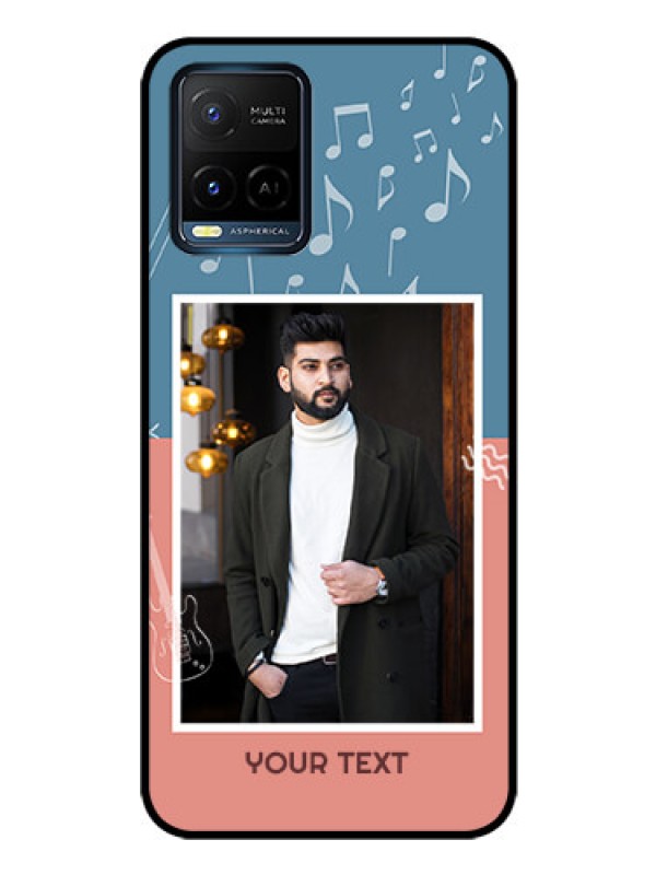 Custom Vivo T1X Photo Printing on Glass Case - with Color Musical Note Design
