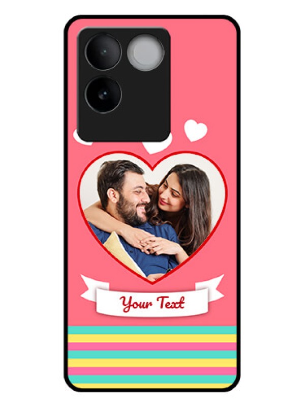 Custom Vivo T2 Pro 5G Custom Glass Phone Case - Love Shapes Doodle Design