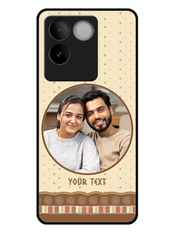 Custom Vivo T2 Pro 5G Custom Glass Phone Case - Brown Dotted Mobile Case Design
