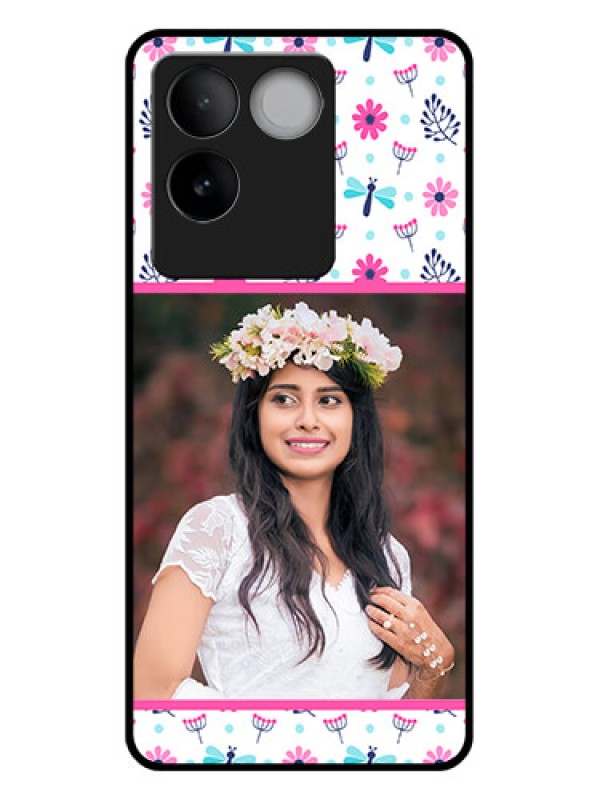 Custom Vivo T2 Pro 5G Custom Glass Phone Case - Colorful Flower Design