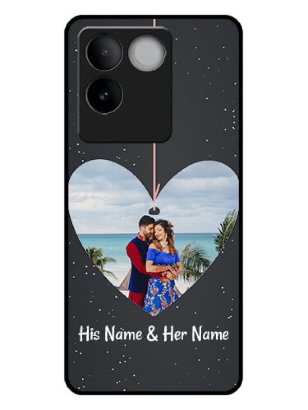 Custom Vivo T2 Pro 5G Custom Glass Phone Case - Hanging Heart Design