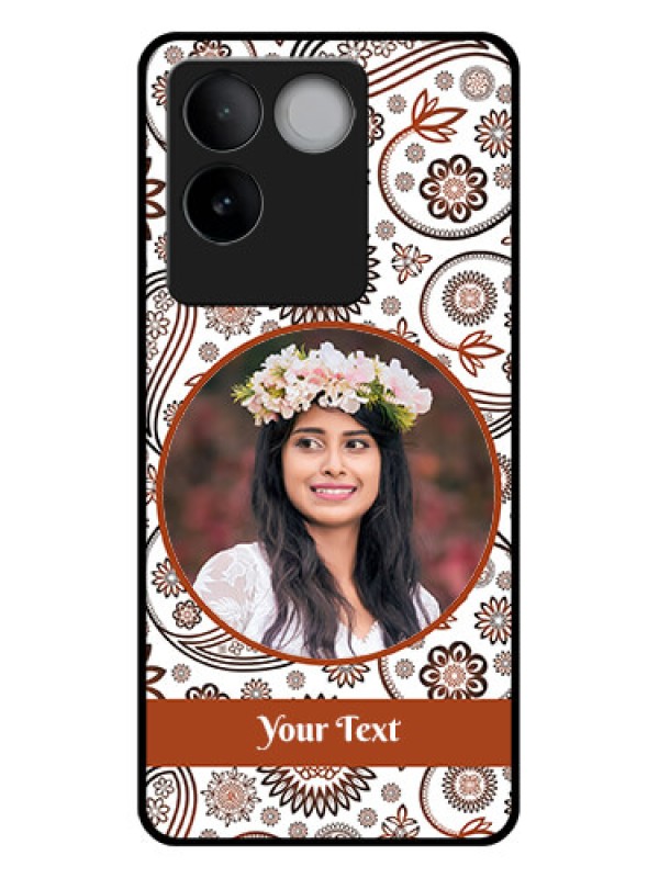 Custom Vivo T2 Pro 5G Custom Glass Phone Case - Abstract Flower Design