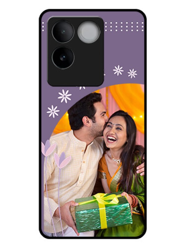 Custom Vivo T2 Pro 5G Custom Glass Phone Case - Lavender Flowers Design