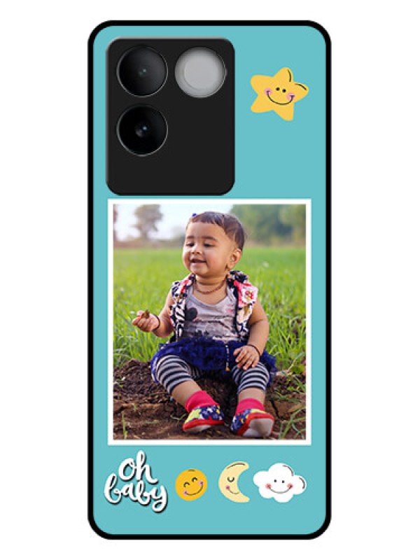 Custom Vivo T2 Pro 5G Custom Glass Phone Case - Smiley Kids Stars Design