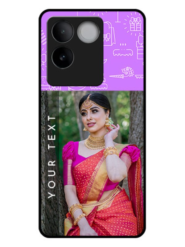 Custom Vivo T2 Pro 5G Custom Glass Phone Case - Birthday Icons Design