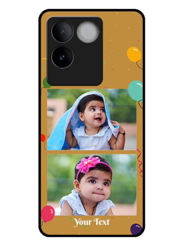 Custom Vivo T2 Pro 5G Custom Glass Phone Case - Image Holder With Birthday Celebrations Design