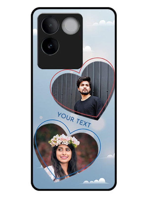 Custom Vivo T2 Pro 5G Custom Glass Phone Case - Blue Color Couple Design