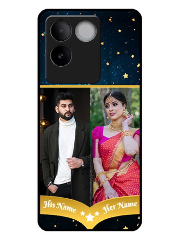 Custom Vivo T2 Pro 5G Custom Glass Phone Case - Galaxy Stars Backdrop Design