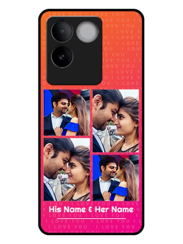 Custom Vivo T2 Pro 5G Custom Glass Phone Case - I Love You Pink Design