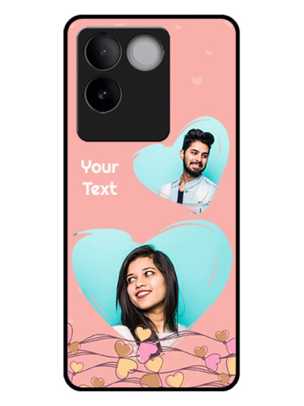 Custom Vivo T2 Pro 5G Custom Glass Phone Case - Love Doodle Design