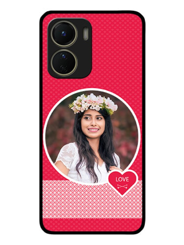 Custom Vivo T2x 5G Personalised Glass Phone Case - Pink Pattern Design