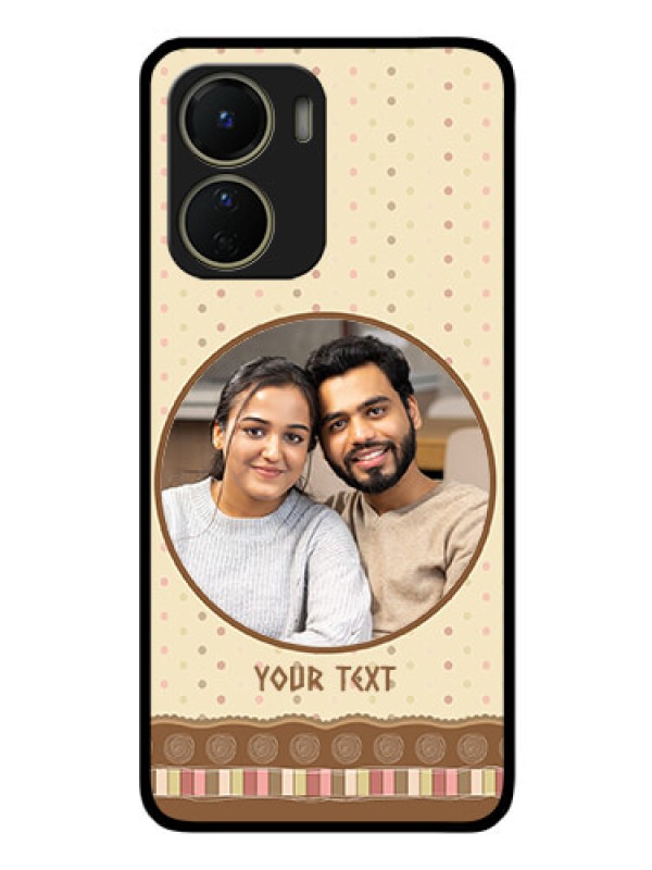 Custom Vivo T2x 5G Custom Glass Mobile Case - Brown Dotted Mobile Case Design