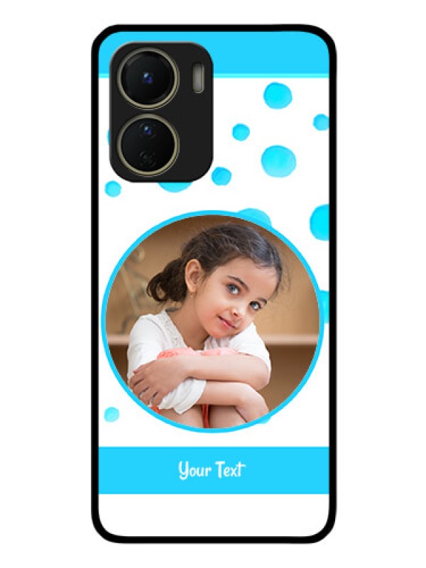 Custom Vivo T2x 5G Photo Printing on Glass Case - Blue Bubbles Pattern Design