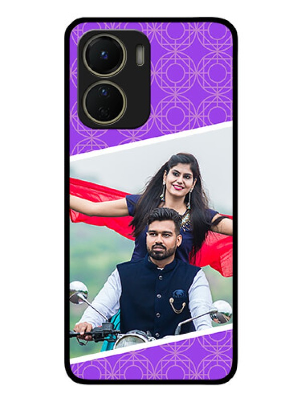 Custom Vivo T2x 5G Custom Glass Phone Case - Violet Pattern Design