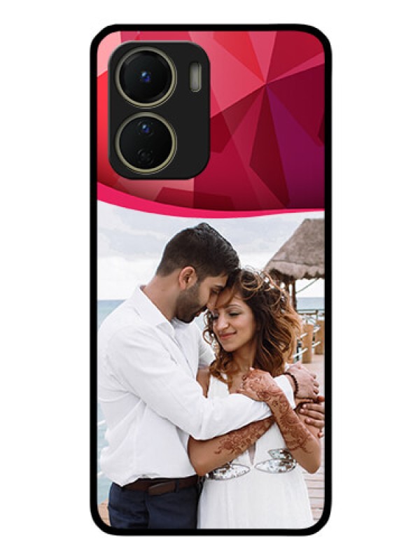 Custom Vivo T2x 5G Custom Glass Mobile Case - Red Abstract Design