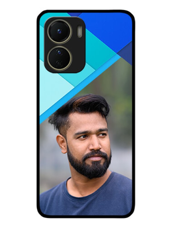 Custom Vivo T2x 5G Custom Glass Phone Case - Blue Pattern Design