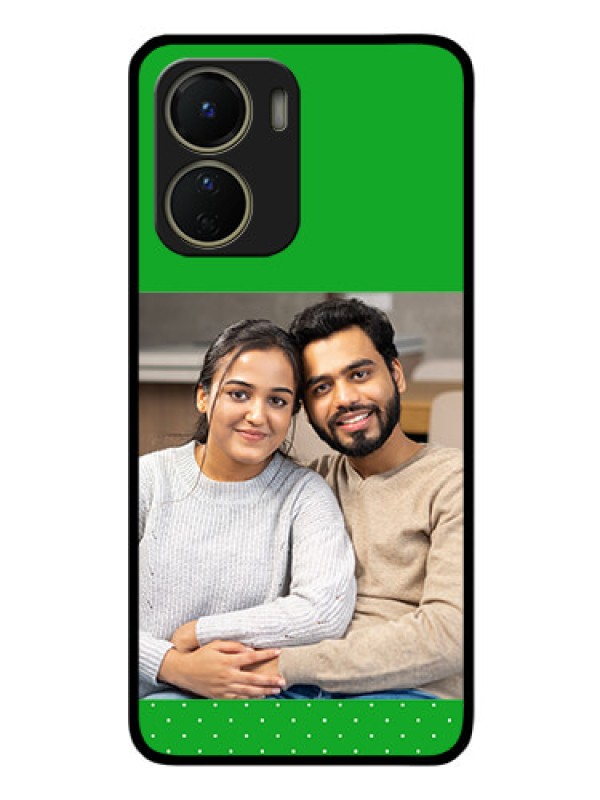 Custom Vivo T2x 5G Personalized Glass Phone Case - Green Pattern Design