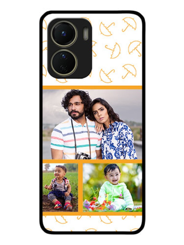 Custom Vivo T2x 5G Custom Glass Mobile Case - Yellow Pattern Design