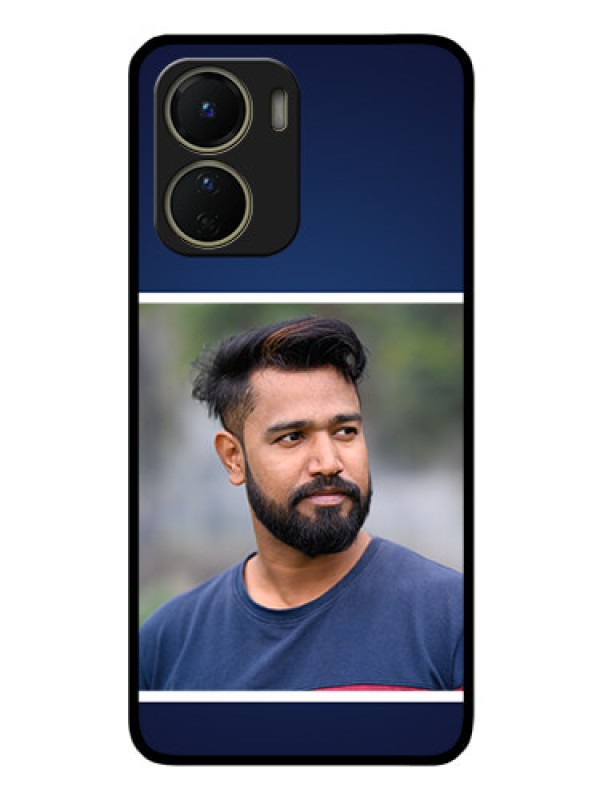 Custom Vivo T2x 5G Personalized Glass Phone Case - Simple Royal Blue Design