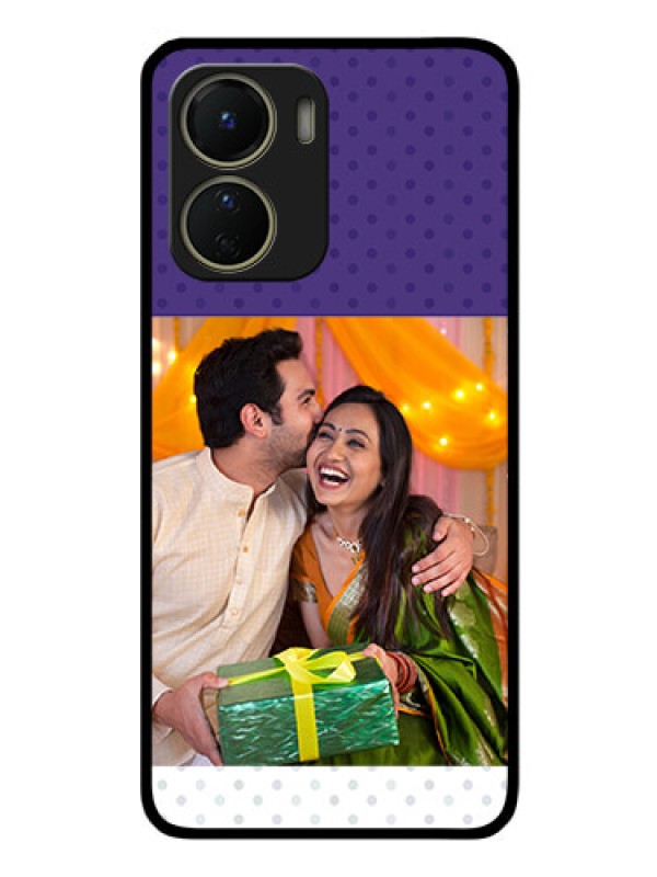 Custom Vivo T2x 5G Personalized Glass Phone Case - Violet Pattern Design