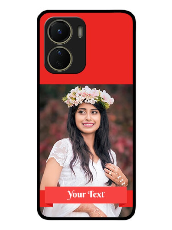 Custom Vivo T2x 5G Custom Glass Phone Case - Simple Red Color Design