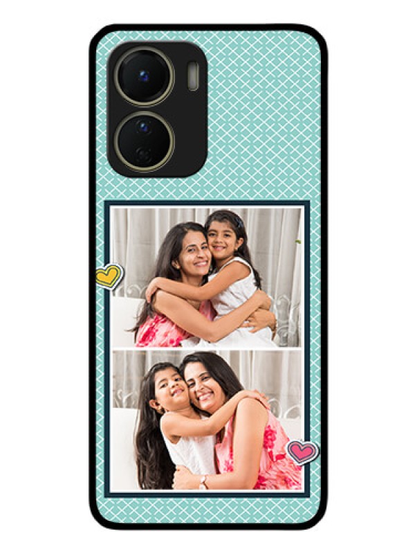 Custom Vivo T2x 5G Custom Glass Phone Case - 2 Image Holder with Pattern Design