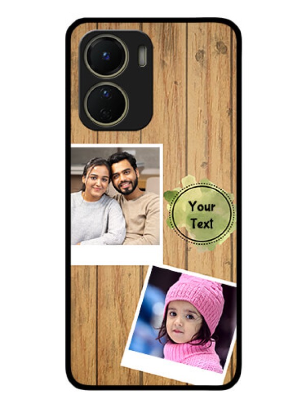 Custom Vivo T2x 5G Custom Glass Phone Case - Wooden Texture Design